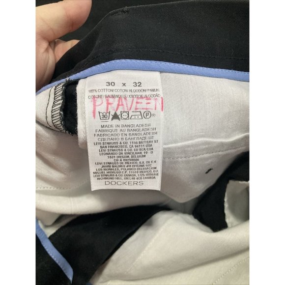 Dockers Pants Mens 30x32 Black Slim Fit Signature Khaki - Picture 6 of 7